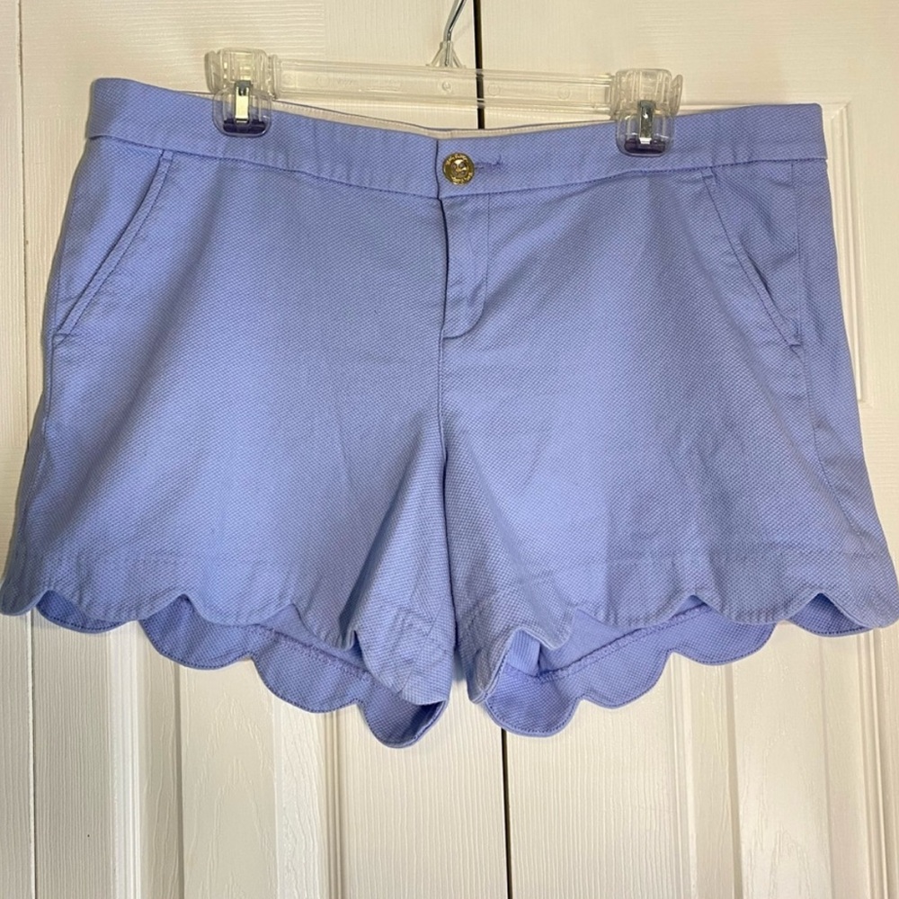 Periwinkle Blue Lilly Pulitzer Buttercup Scalloped Women Shorts